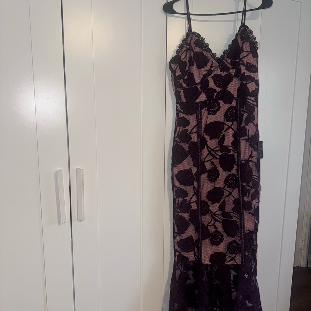 Lulu's Dark Purple Floral Maxi Dress